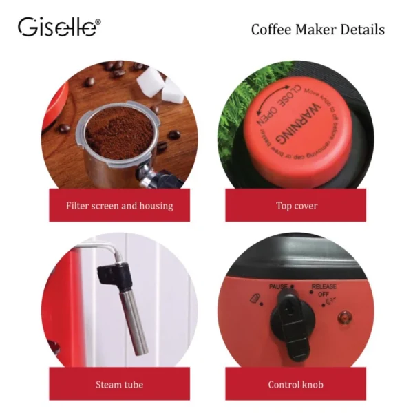 51mm Giselle Espresso Coffee Milk Bubble Maker Machine 800W KEA0330RD