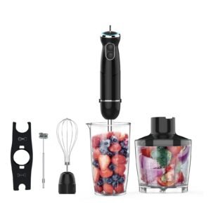 Handheld Hand Blender 1000W Immersion Blender Mixer with Attachments: Stainless Steel Blade With 6 in 1 Hand Blender