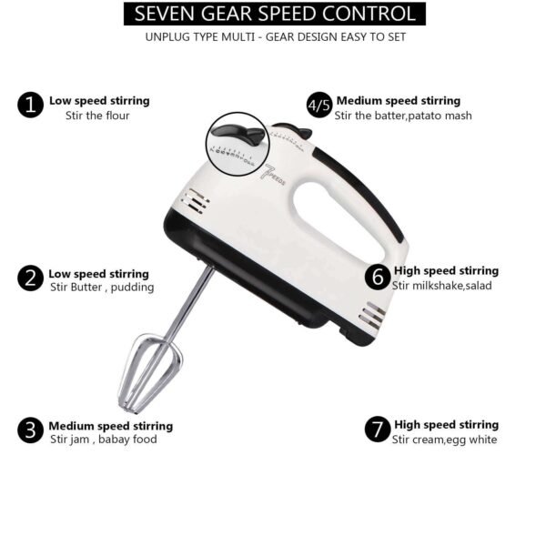 Electric Hand Mixer Kitchen Beater Spiral Whisk Stand Cake Baking Food Blender Egg Beater Cream Dough Hand Electric Mixer